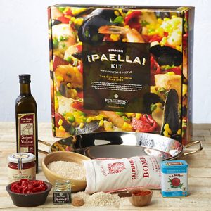 Spanish Paella Kit, everything you need to make an authentic meal for 6-8 people including the pan, saffron, rice and more. $148.95