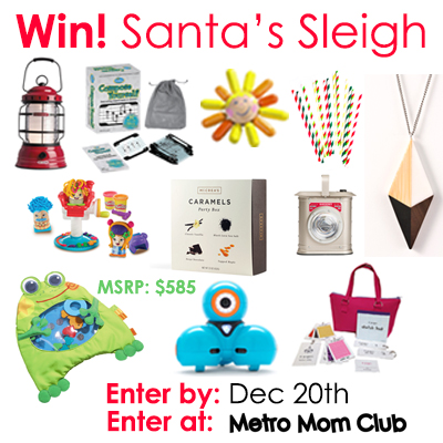 #MMCSleigh 36 ways to enter to win $585 worth of Christmas presents for your whole family from Metro Mom Club. Enter by 12/20